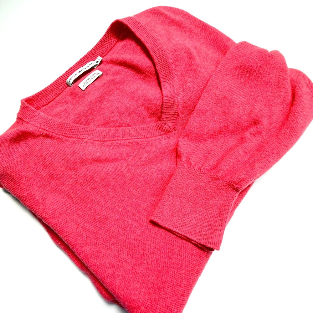 Peter Millar Cotton Cashmere V-Neck Sweater Mens XL Coral Red Luxury Blend